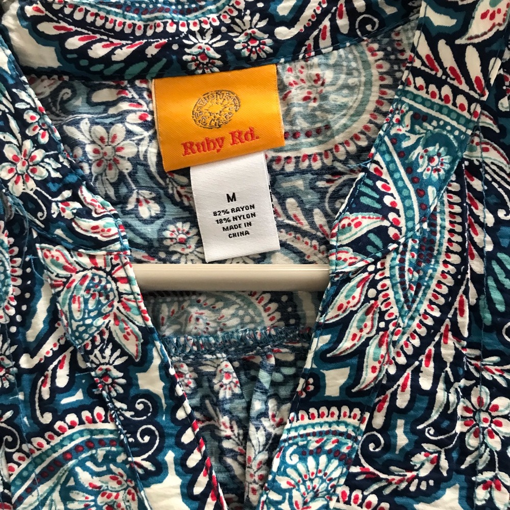 Ruby Rd. Paisley Button Down Shirt - Picture 3 of 5